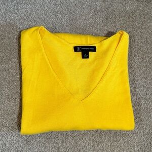 INC International Concepts Maize Yellow V-Neck Top